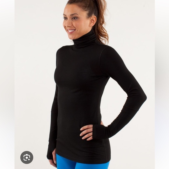 lululemon athletica Tops - Lululemon St Moritz Black Fitted Long Sleeve Turtleneck Merino Wool | 4
